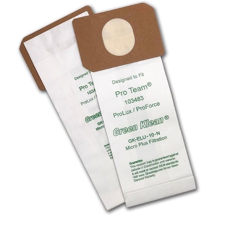Green Klean GK-ELU-10 Pro Team ProLux & ProForce Replacement Vacuum Bags, 100PK GR134959